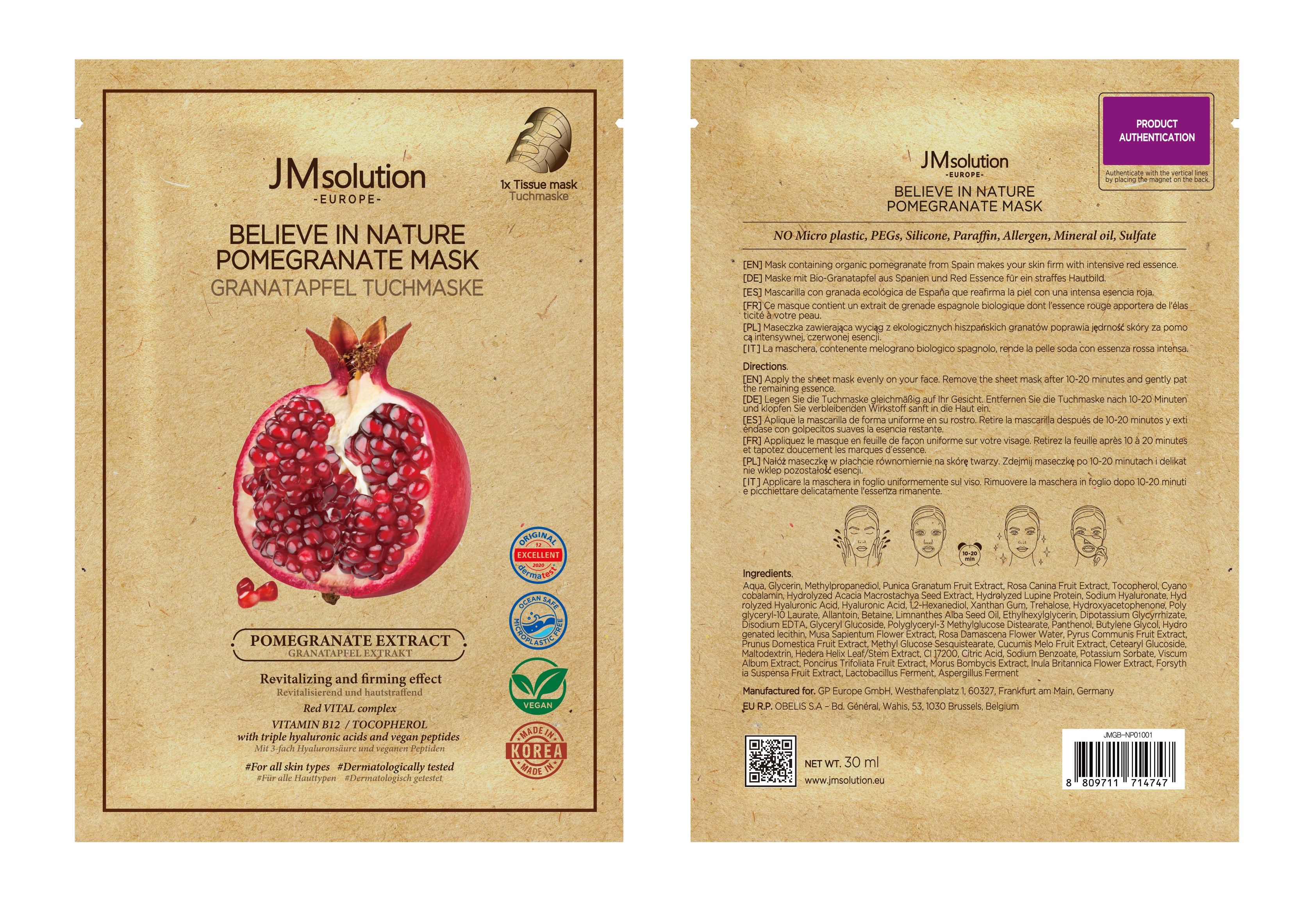 JMSOLUTION Europe CROYEZ EN LA NATURE MASQUE À LA GRENADE 10EA