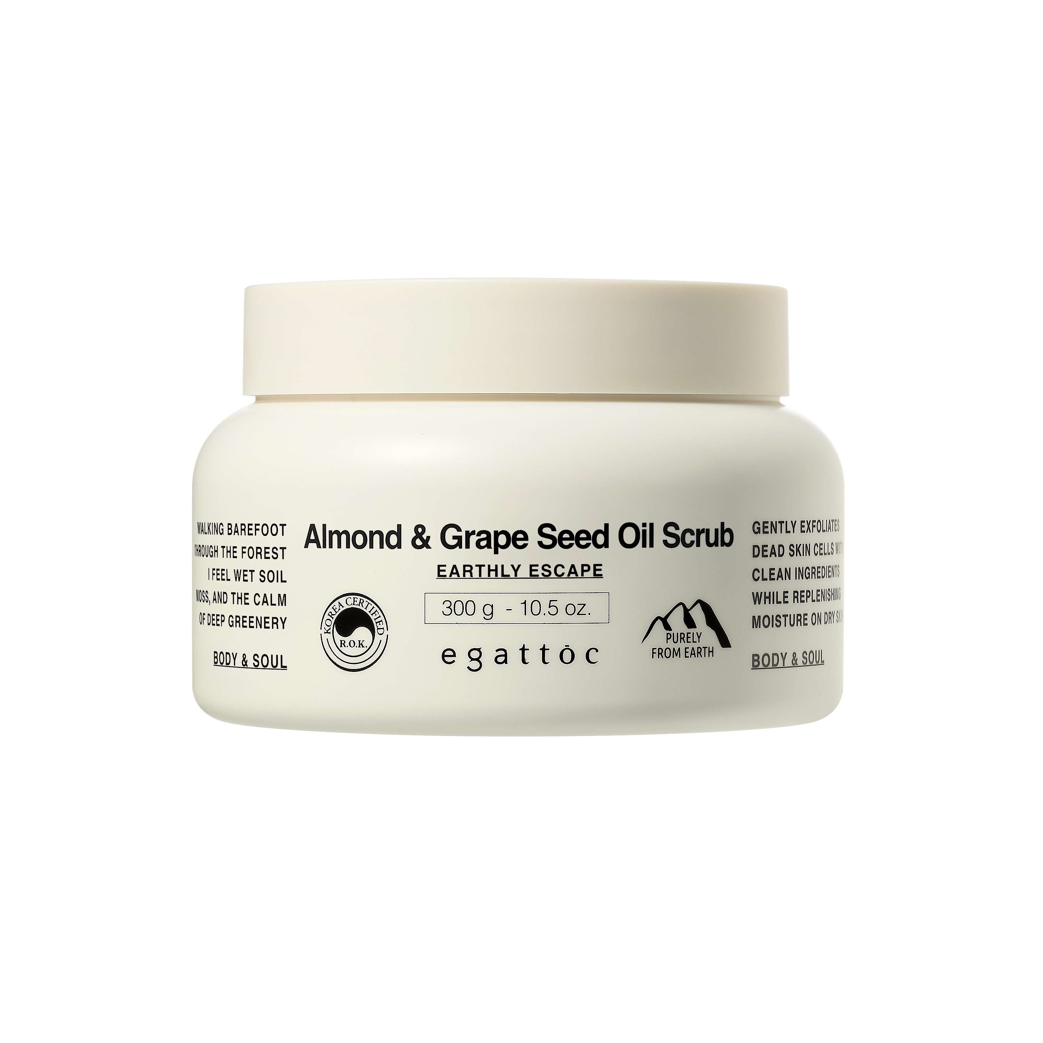 EGATTOC Almond & Grape Seed Oil Scrub (EARTHLY ESCAPE) 300g