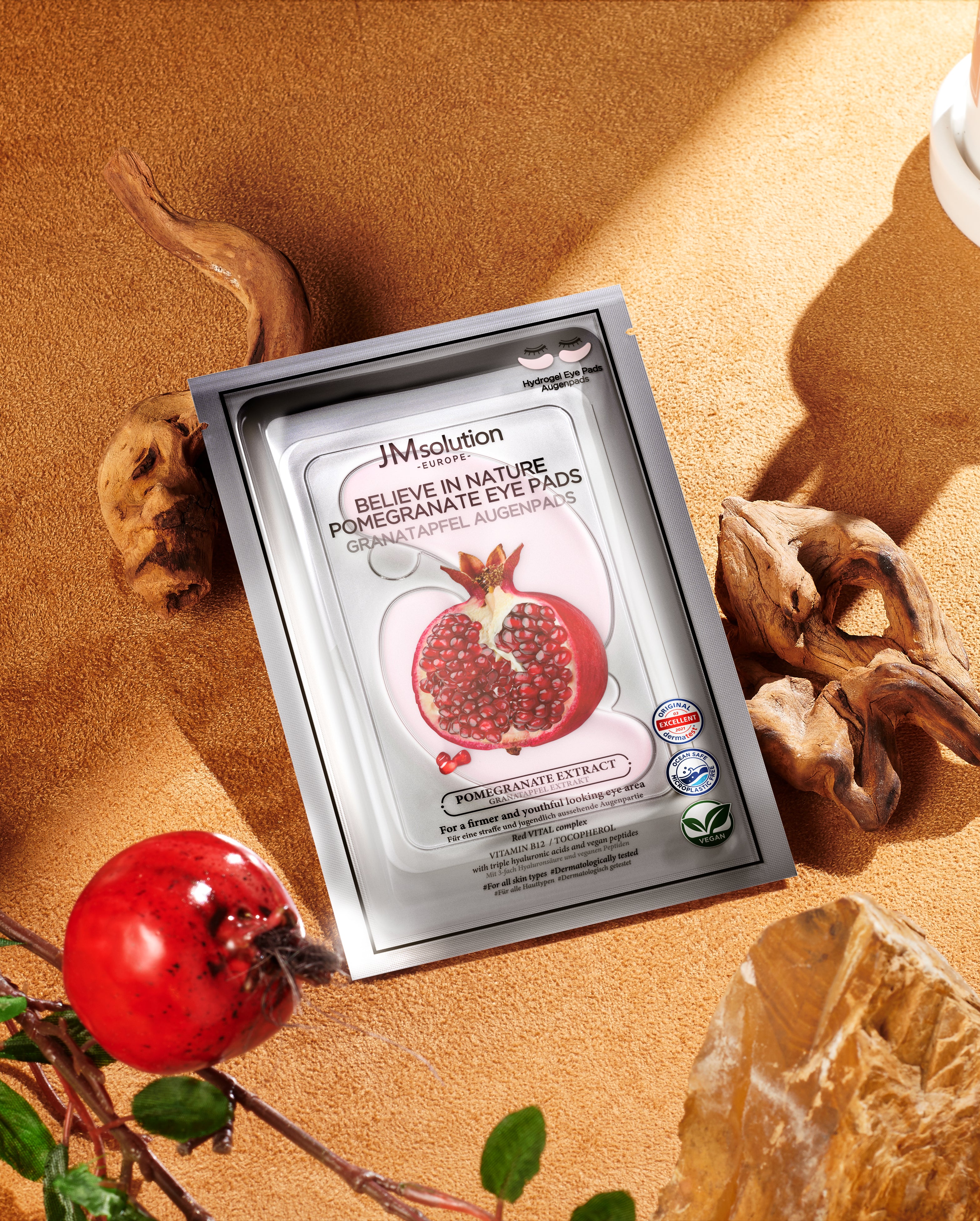 JMSOLUTION Europe BELIEVE IN NATURE POMEGRANATE EYE PADS 30EA